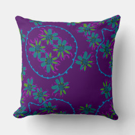 Cojín Decorativo Maz Floral Bubbles Simple Purple Multi