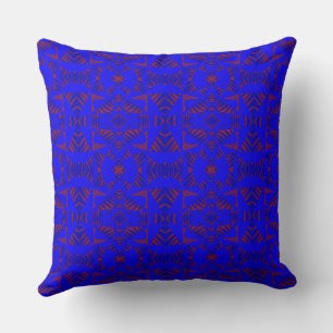 Cojín Decorativo Maz Resumen Zebra Mosaica - Rojo Azul