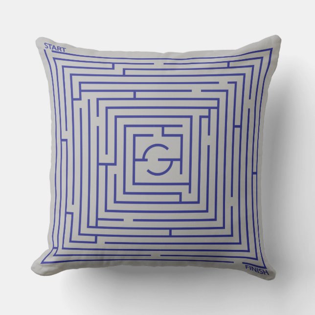 Cojín Decorativo Maze azul (Anverso)