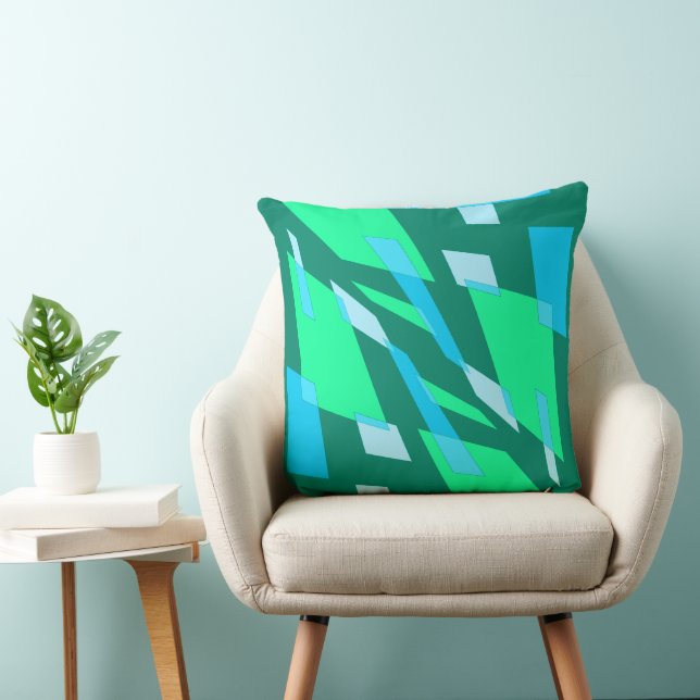 Cojín Decorativo Mazipoodles Abstracción Perspectiva Azul Verde (Silla)