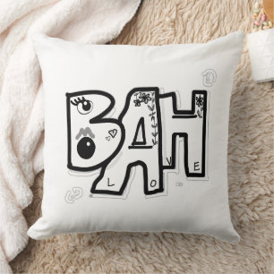 Cojín Decorativo Mazipoodles Bah Humbug Blanco Negro