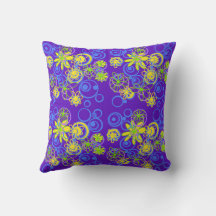 Mazipoodles Burbujas Florales Morado Azul Lime