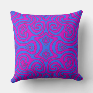 Cojín Decorativo Mazipoodles Crazy Maze - Magenta Azul