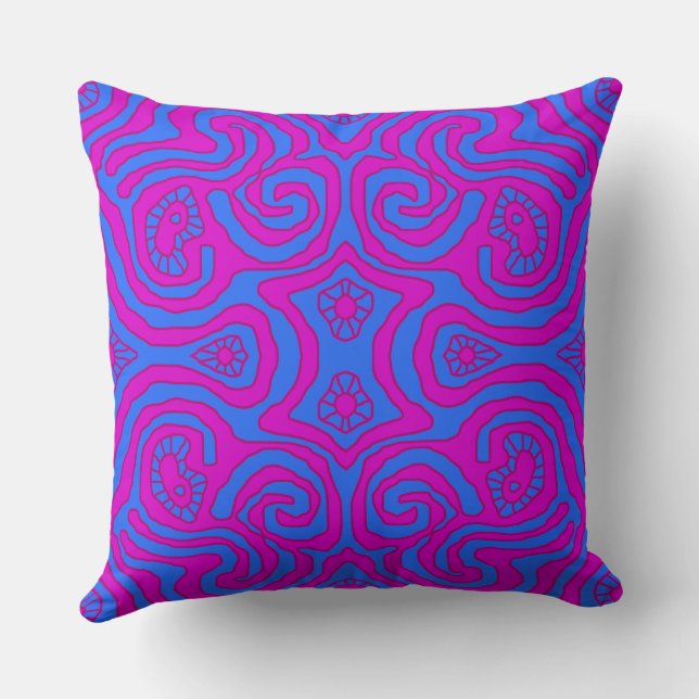 Cojín Decorativo Mazipoodles Crazy Maze - Magenta Azul (Reverso )