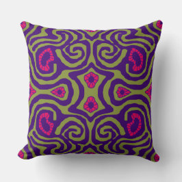 Cojín Decorativo Mazipoodles Crazy Maze - Olive Purple Magenta