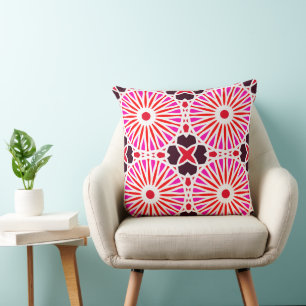 Cojín Decorativo Mazipoodles Kaleidoscope P Rosa Blanco Rojo