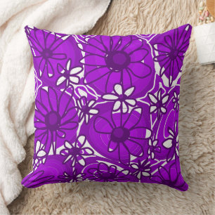 Cojín Decorativo Mazipoodles Love Flowers - Blanco morado