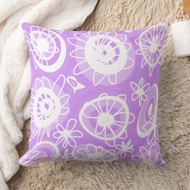 Cojín Decorativo Mazipoodles Love Flowers - Lilac White (Manta)