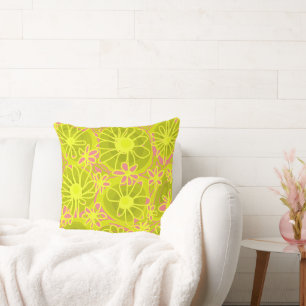 Cojín Decorativo Mazipoodles Love Flowers - Lime Coral Pink
