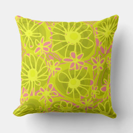 Cojín Decorativo Mazipoodles Love Flowers - Lime Coral Pink