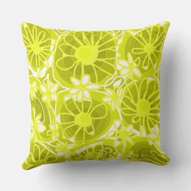 Cojín Decorativo Mazipoodles Love Flowers - Lime White (Reverso )