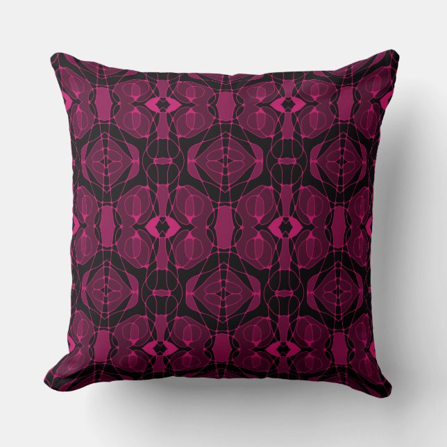 Cojín Decorativo Mazipoodles Neuro Art - Magenta Negro (Anverso)