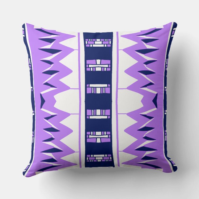 Cojín Decorativo Mazipoodles Patrón Afrofuturista - Azul púrpura (Reverso )