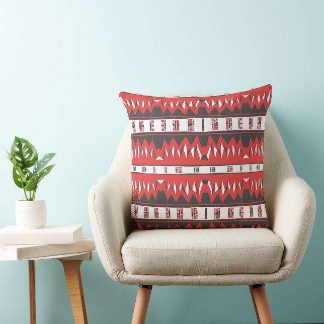 Cojín Decorativo Mazipoodles Patrón Afrofuturista - Gris escarlata  (Silla)
