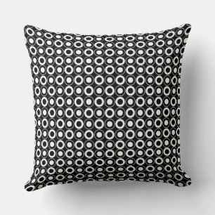 Cojín Decorativo Mazipoodles Polka Dot Donuts - Blanco negro