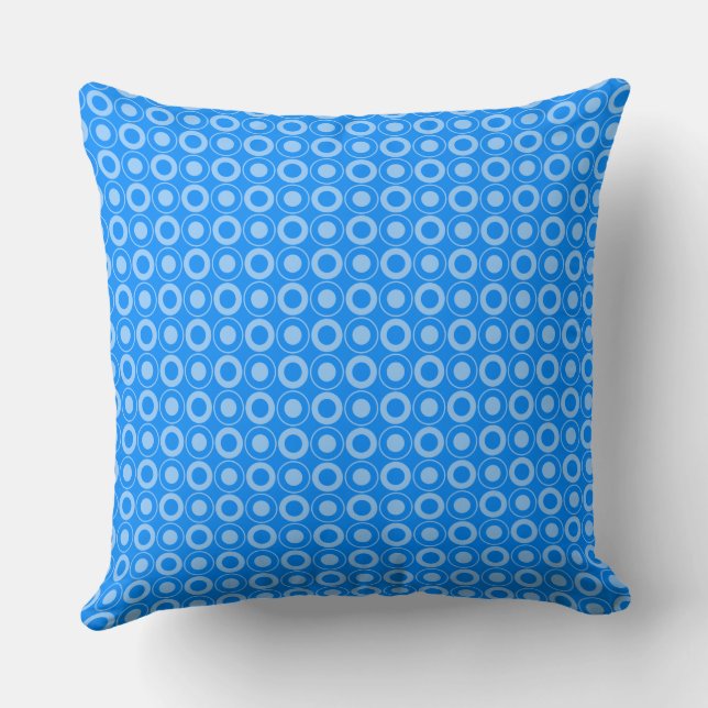 Cojín Decorativo Mazipoodles Polka Dot Donuts - Mid Blue (Reverso )