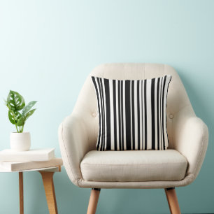 Cojín Decorativo MAZIPOODLES Rayas Espagueti Blanco y Negro 
