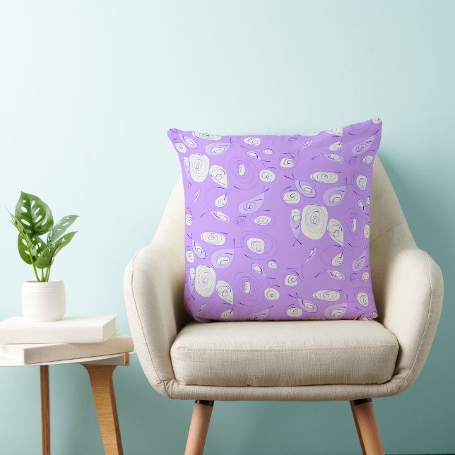 Cojín Decorativo Mazipoodles Rosas de pescado Lilac (Silla)