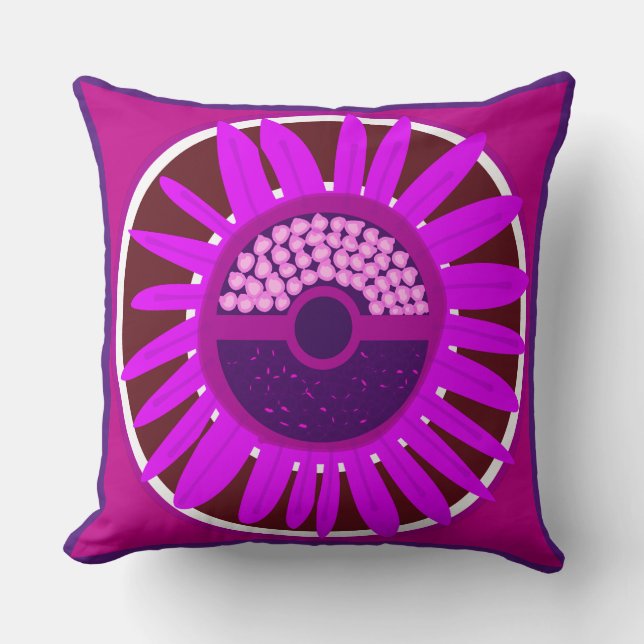 Cojín Decorativo Mazipoodles Sunflower Sunshine: Magenta (Anverso)