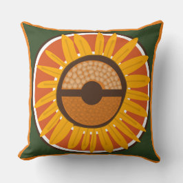 Cojín Decorativo Mazipoodles Sunflower Sunshine: Naranja Verde