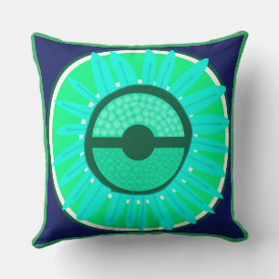 Cojín Decorativo Mazipoodles Sunflower Sunshine: Verde azul