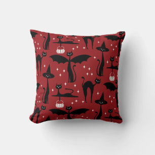 Cojín Decorativo MCM Halloween Vestir Minimalistas gatos rojos