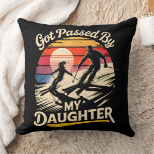Cojín Decorativo Me Adelantó Mi Hija Divertido Esquiador Amante Del