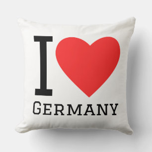 Cojín Decorativo Me encanta Alemania pegatina cuadrada