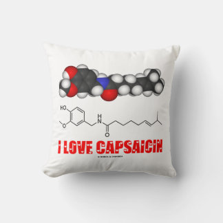 Cojín Decorativo Me Encanta Capsaicin Chili Pepper Molécula Química