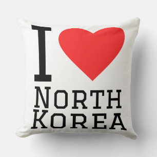Cojín Decorativo Me encanta Corea del Norte  