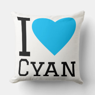 Cojín Decorativo Me encanta cyan