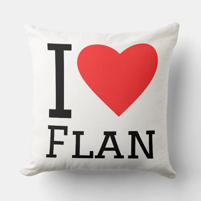 Cojín Decorativo Me encanta el flan (Anverso)