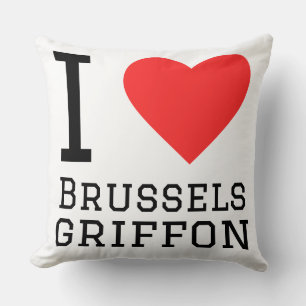 Cojín Decorativo Me encanta el grifón de Bruselas 