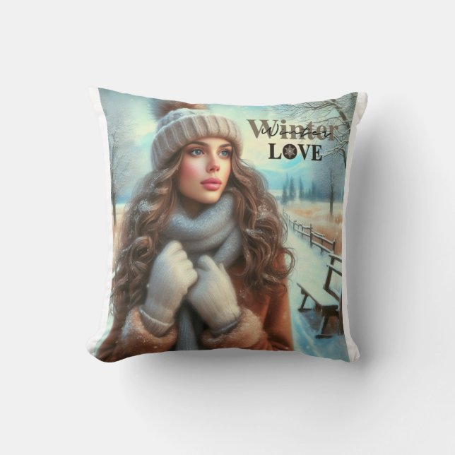 Cojín Decorativo Me encanta el invierno (Anverso)