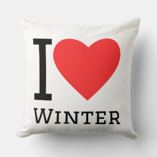 Cojín Decorativo Me encanta el invierno pegatina cuadrada