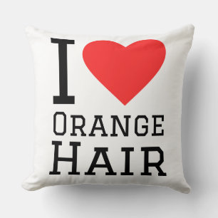 Cojín Decorativo Me encanta el pelo naranja