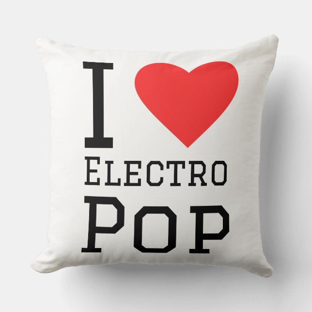 Cojín Decorativo Me encanta el pop electrónico (Anverso)