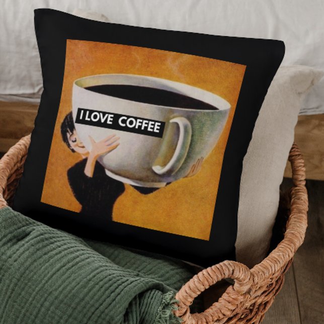Cojín Decorativo Me encanta el retro de café (Subido por el creador)