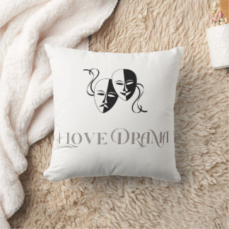 Cojín Decorativo Me encanta el texto del drama con máscaras del tea