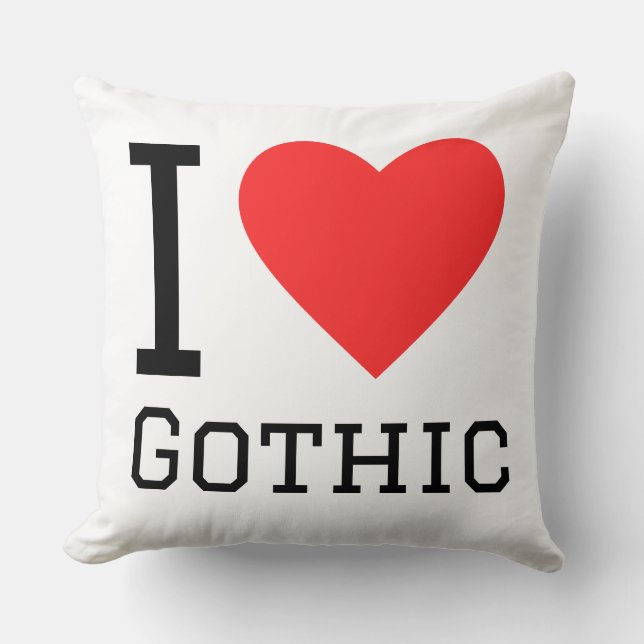 Cojín Decorativo Me encanta gótico (Anverso)