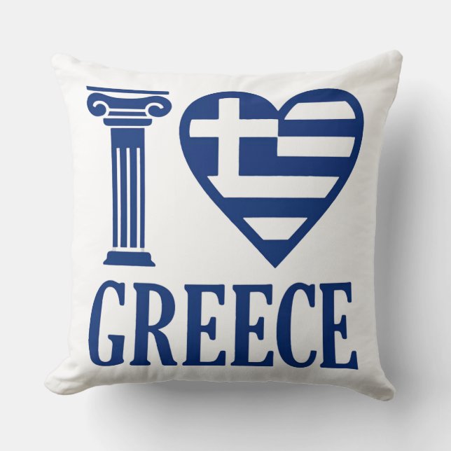 Cojín Decorativo Me encanta Grecia (Anverso)