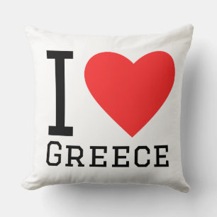 Cojín Decorativo Me encanta Grecia pegatina cuadrada