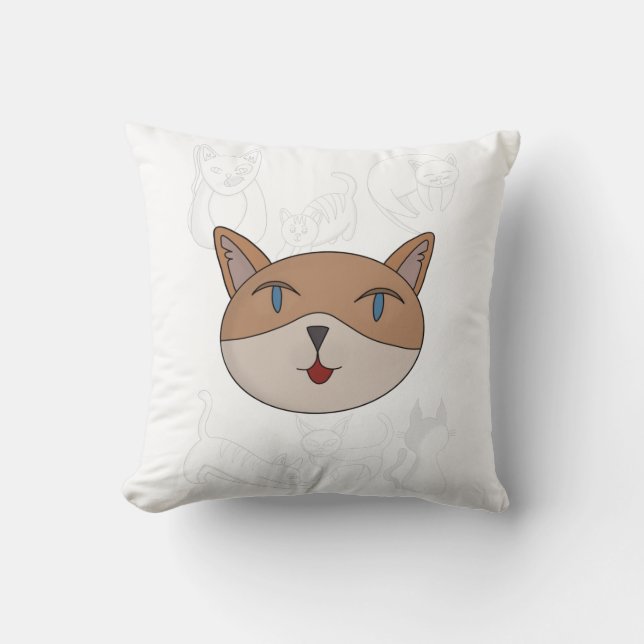 Cojín Decorativo Me encanta la cubierta de duvet de gatos (Anverso)