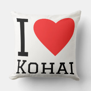 Cojín Decorativo Me encanta la pegatina cuadrada kohai