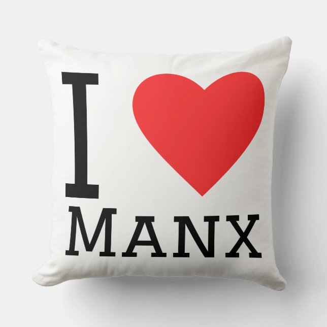 Cojín Decorativo Me encanta Manx  (Anverso)