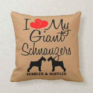 Cojín Decorativo Me Encanta Mi Dos Gigantes Schnauzers Perro Pillow