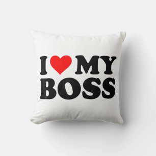 Cojín Decorativo Me Encanta Mi Jefe Funny Red Heart Boss Yo Corazón