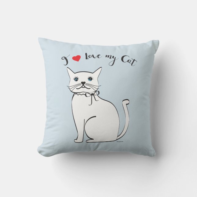 Cojín Decorativo Me encanta mi maravilloso gato, elegante (Anverso)