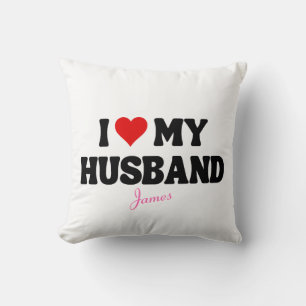 Cojín Decorativo Me encanta mi marido corazón romántico nombre pers