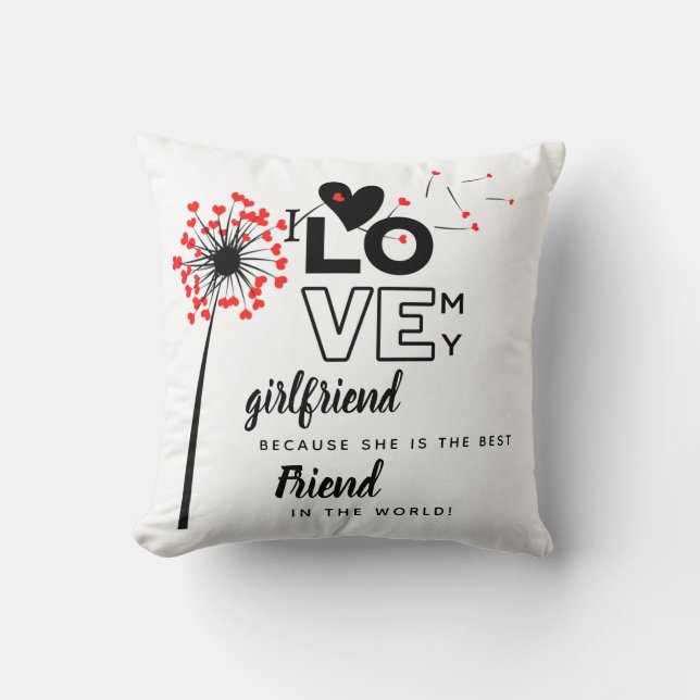 Cojín Decorativo Me encanta mi novia Personalizado mejor regalo de  (Anverso)